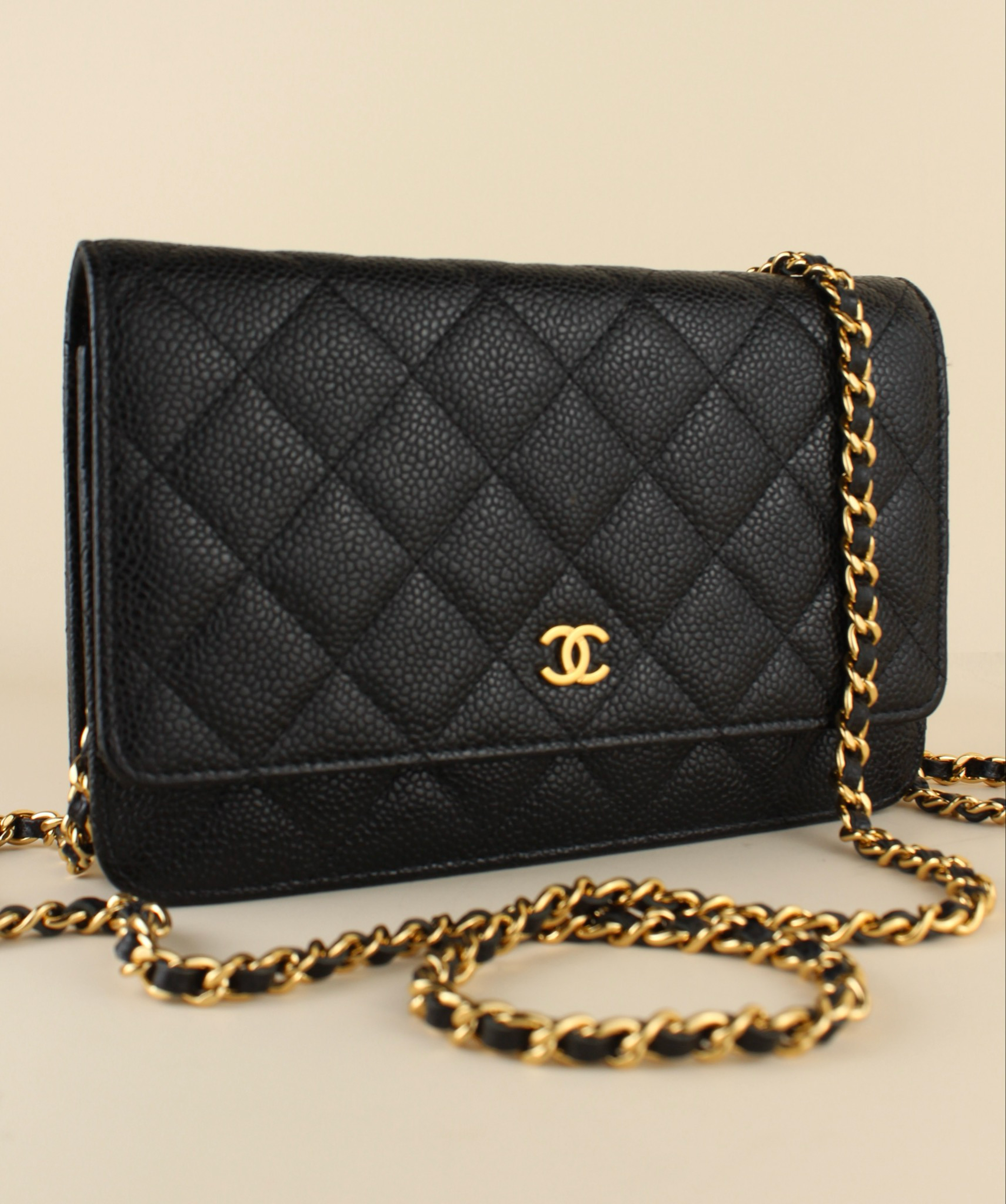Chanel WOC wallet on chain caviar