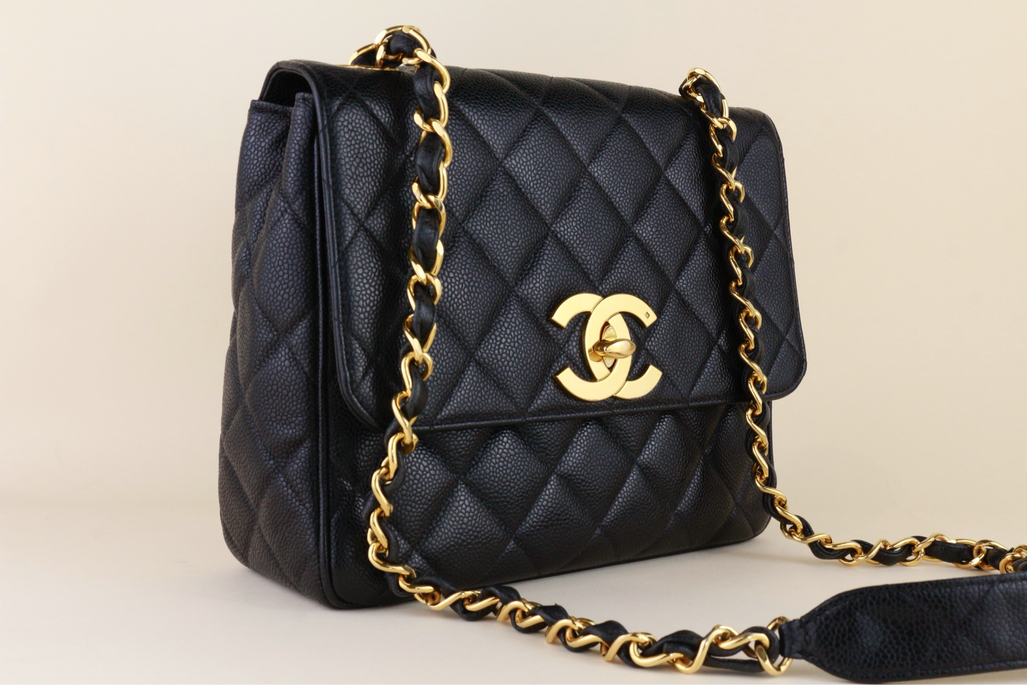 ​Chanel vintage flap bag 24K XL logo