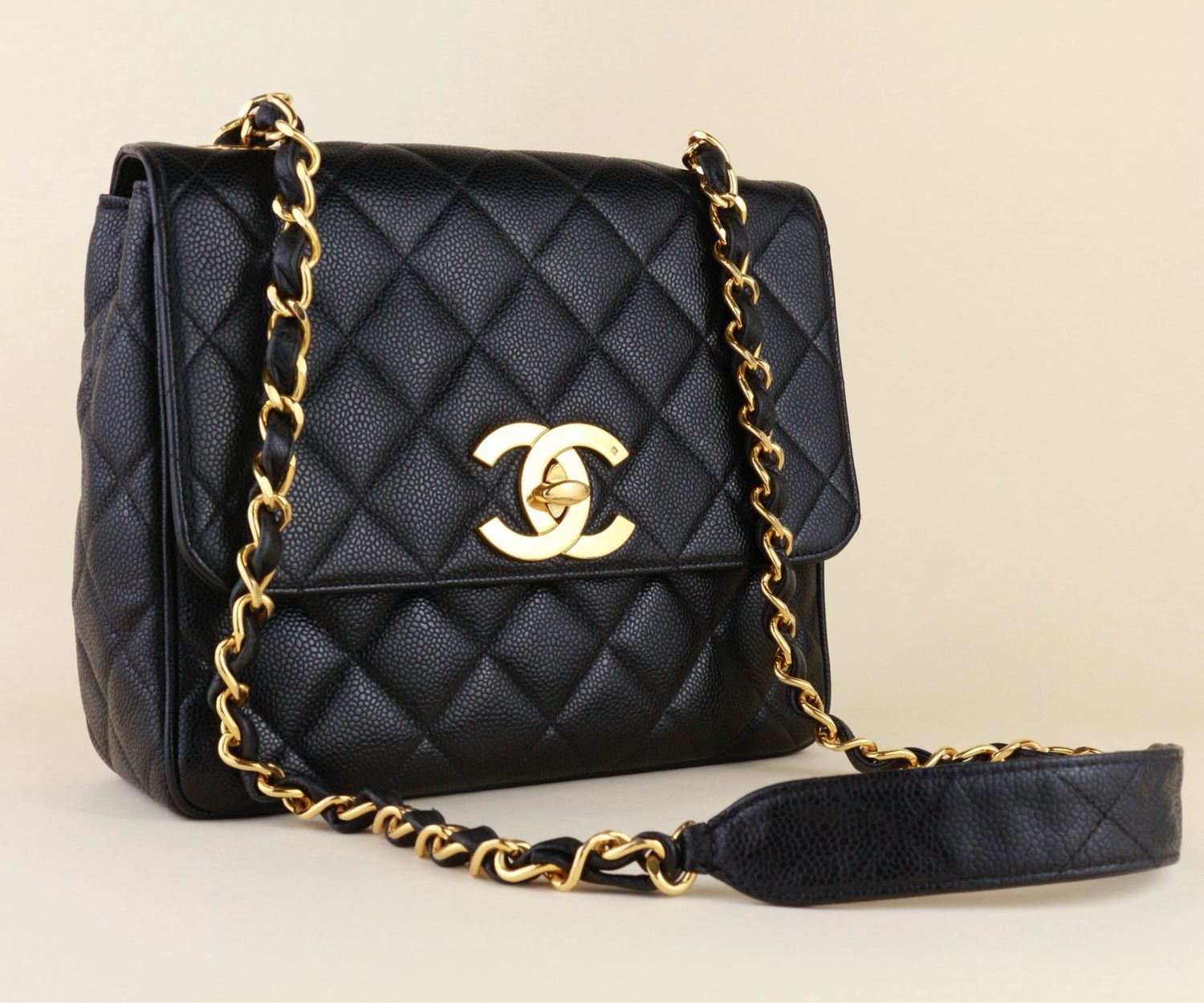 ​Chanel vintage flap bag 24K XL logo