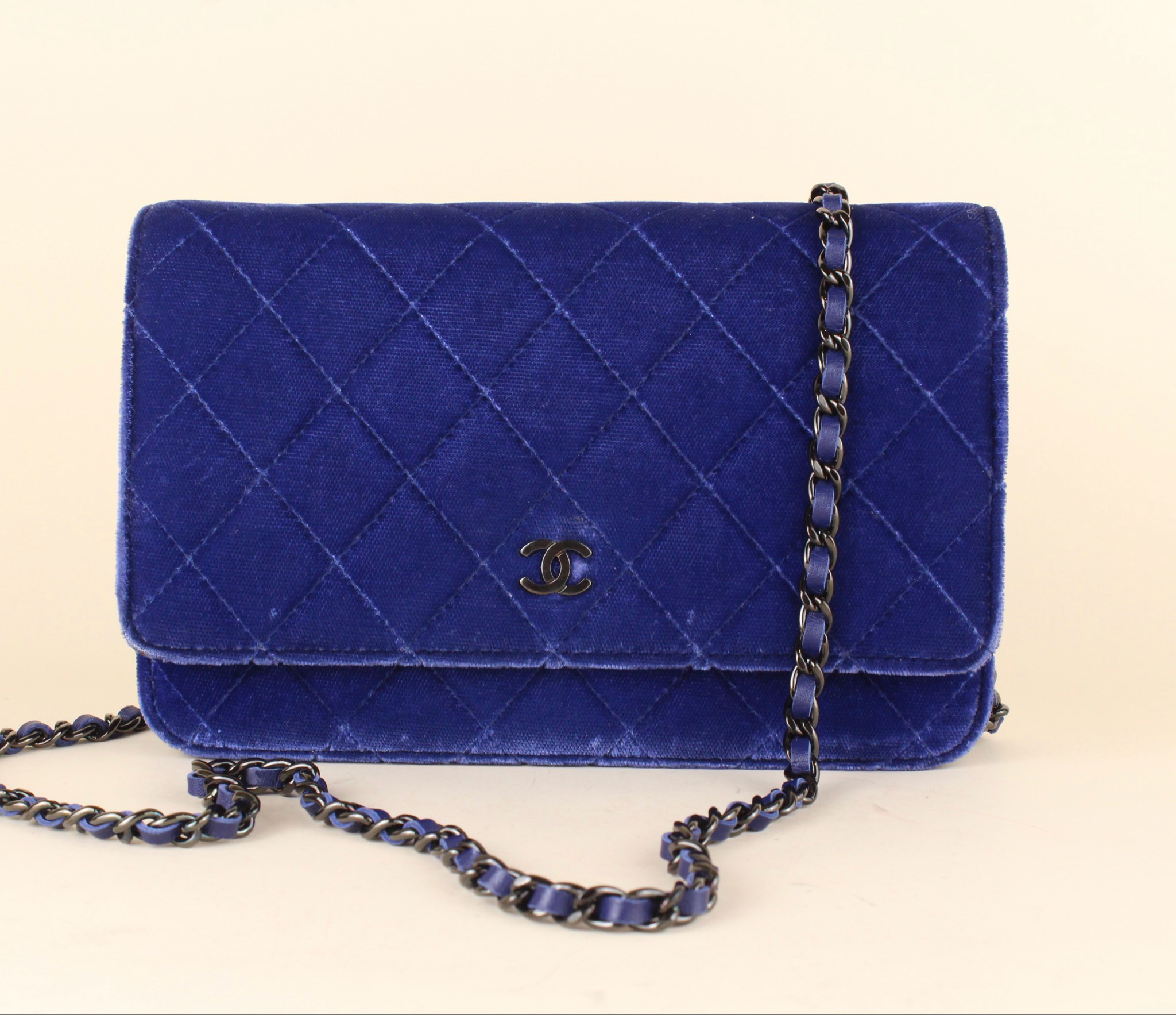 Chanel Wallet on Chain Blue Suede