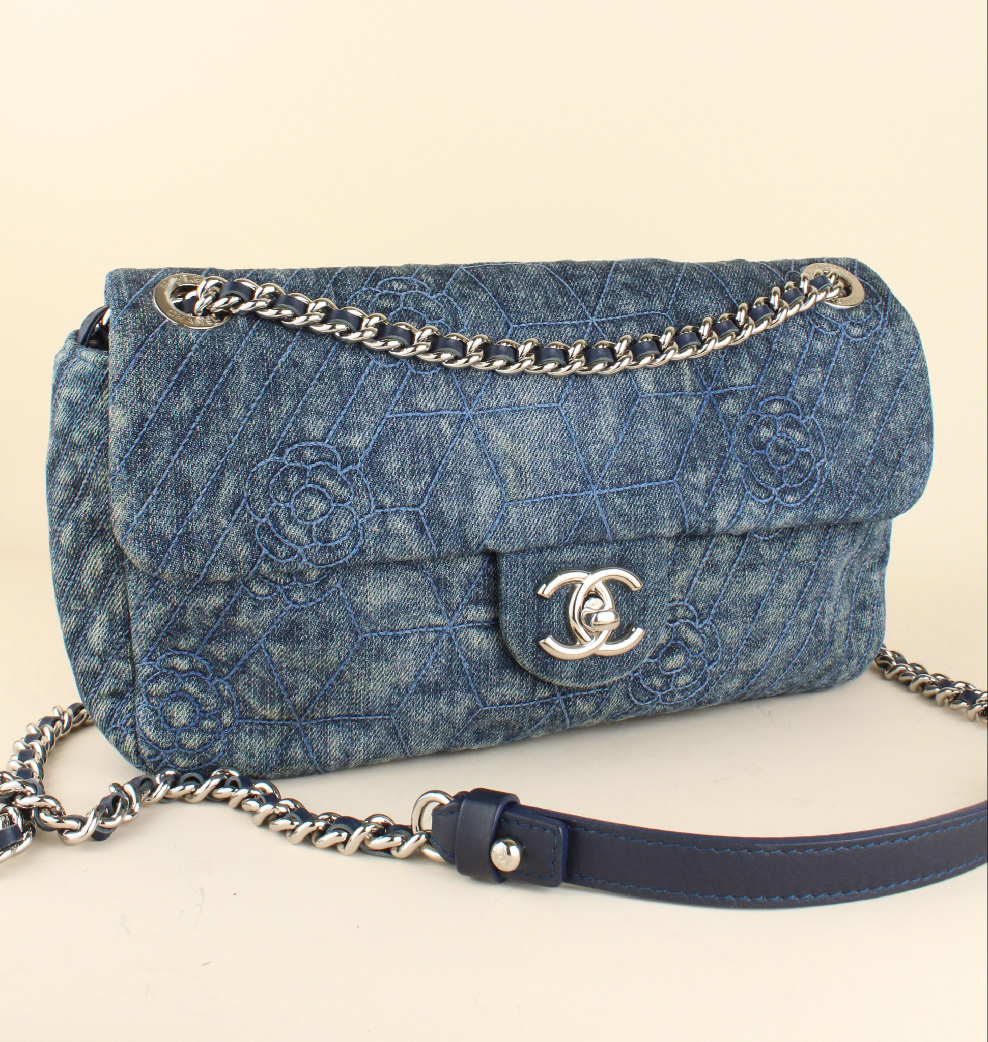 Chanel Seasonal Flap Bag Denim embroidered