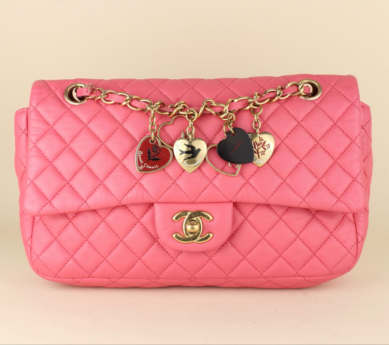 ​Chanel Pink Seasonal Medium with charms