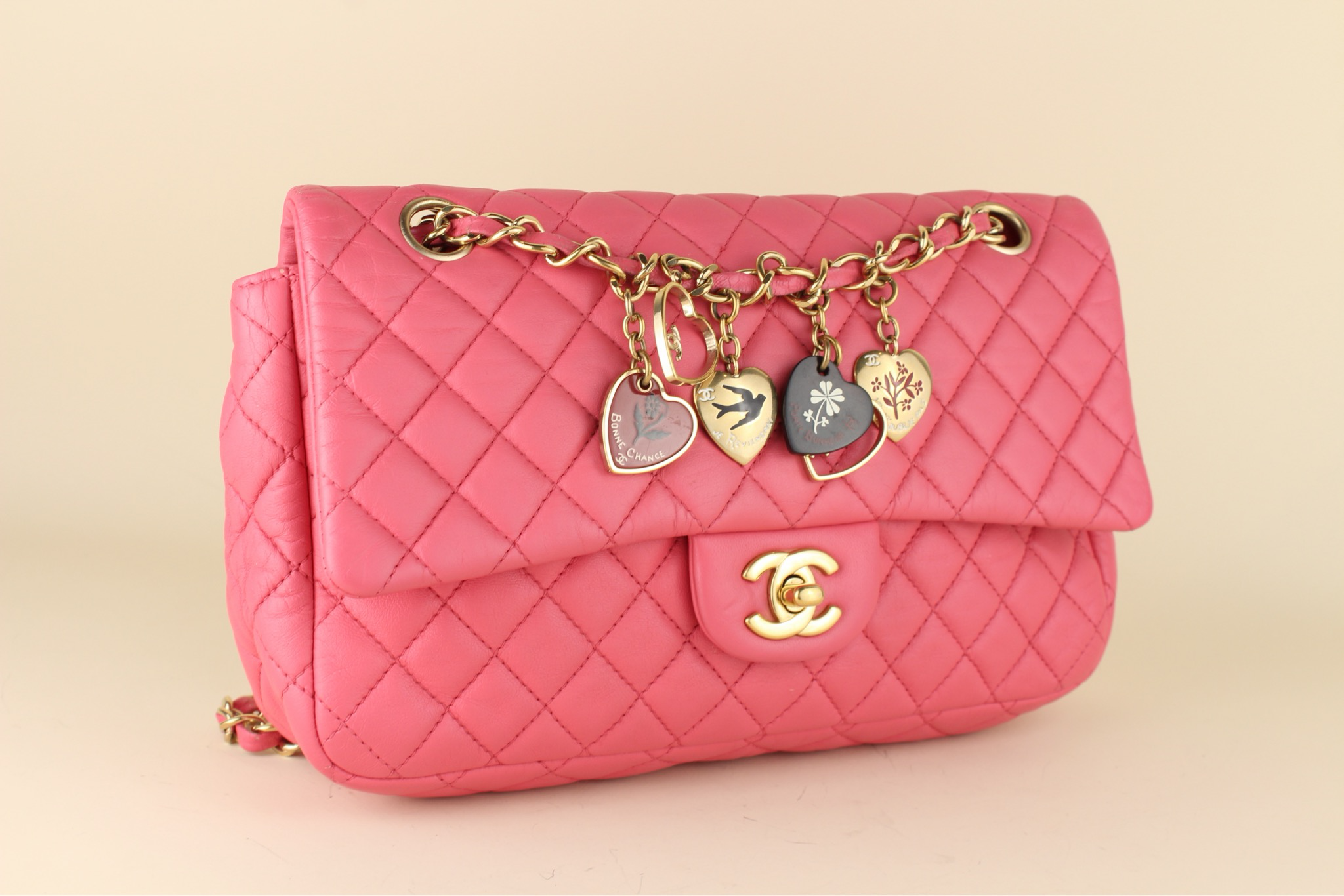 ​Chanel Pink Seasonal Medium with charms