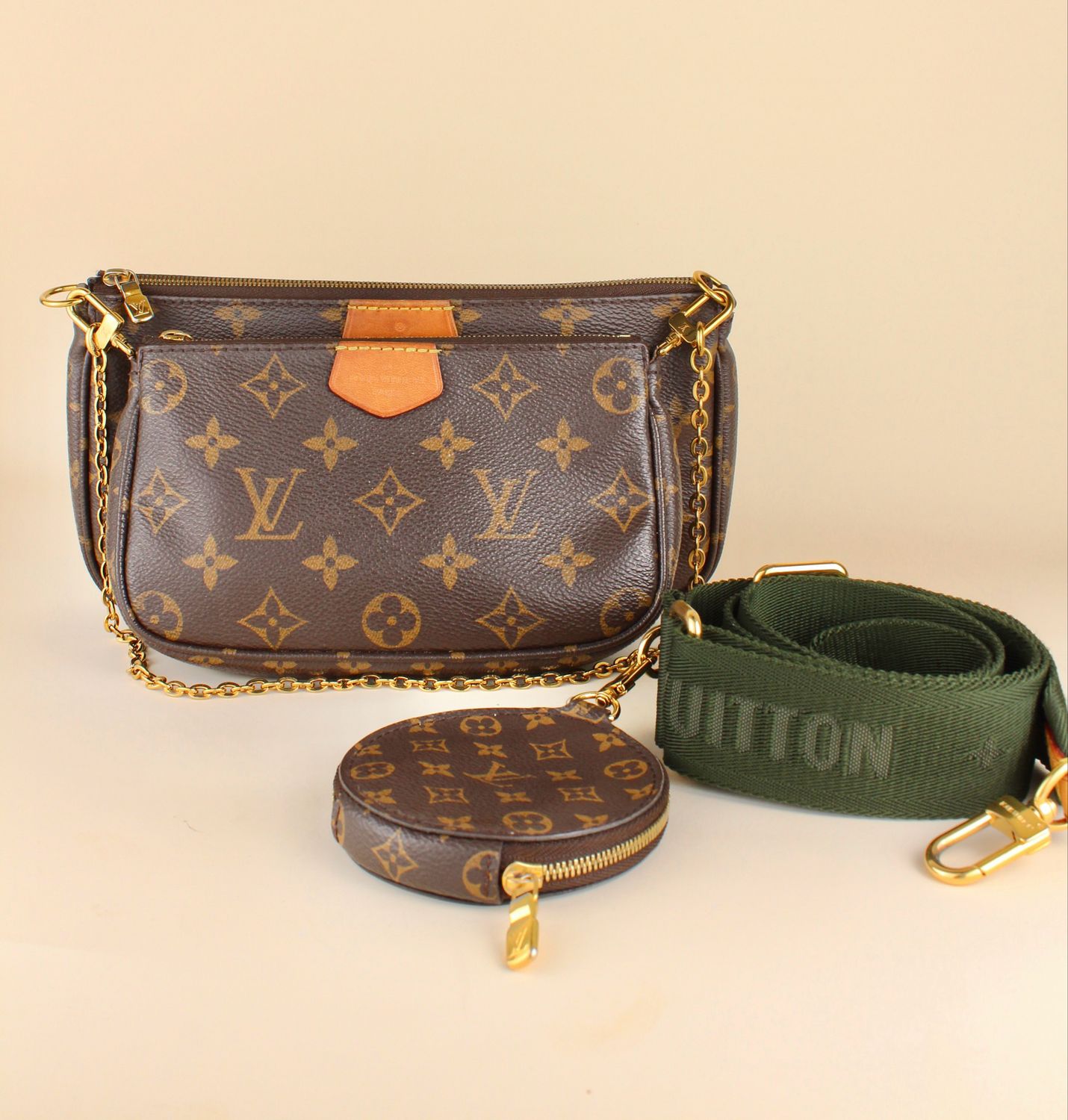 Multi Pochette with Khaki strap