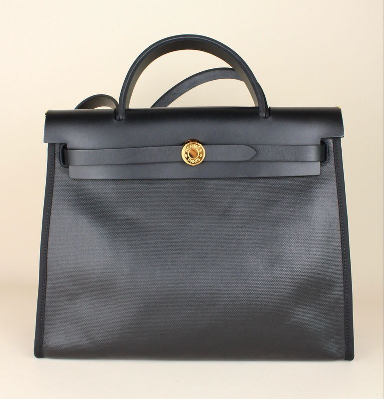 Hermès Herbag black GHW