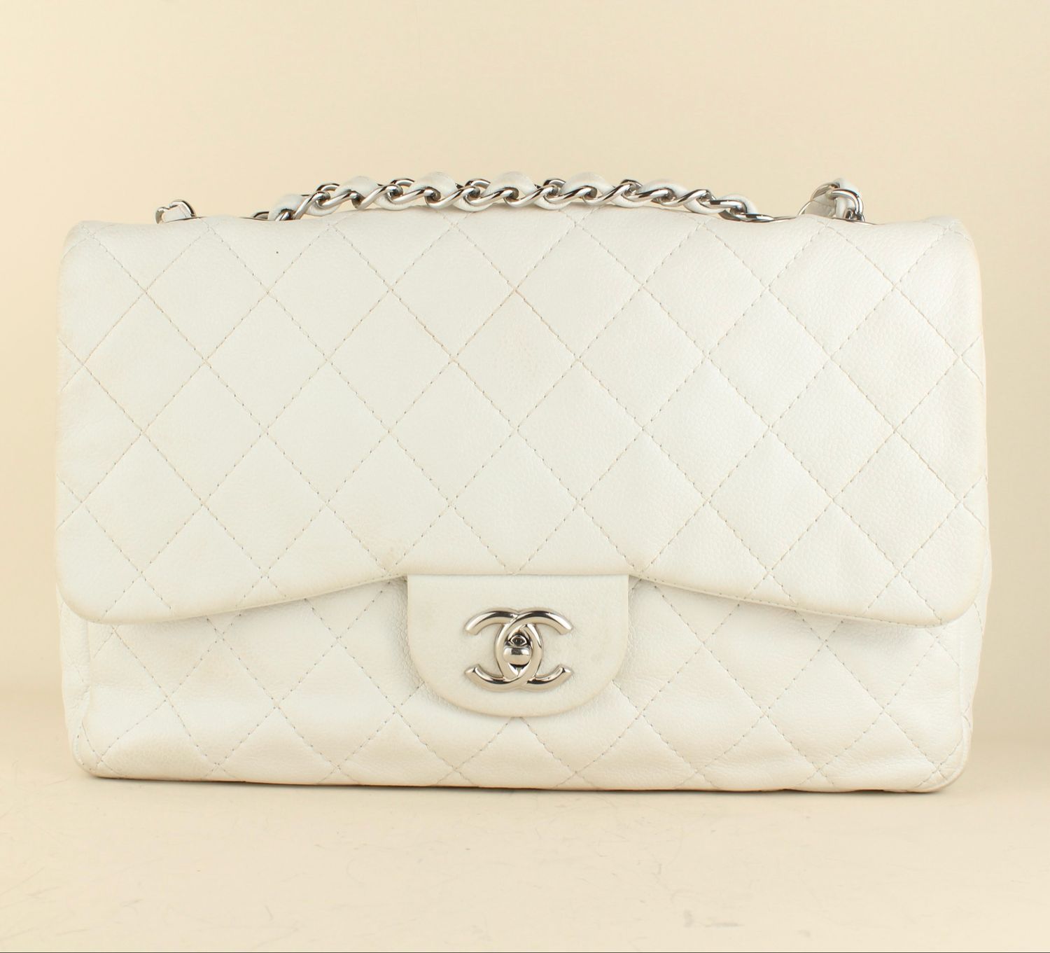 Chanel Jumbo Single Flap White