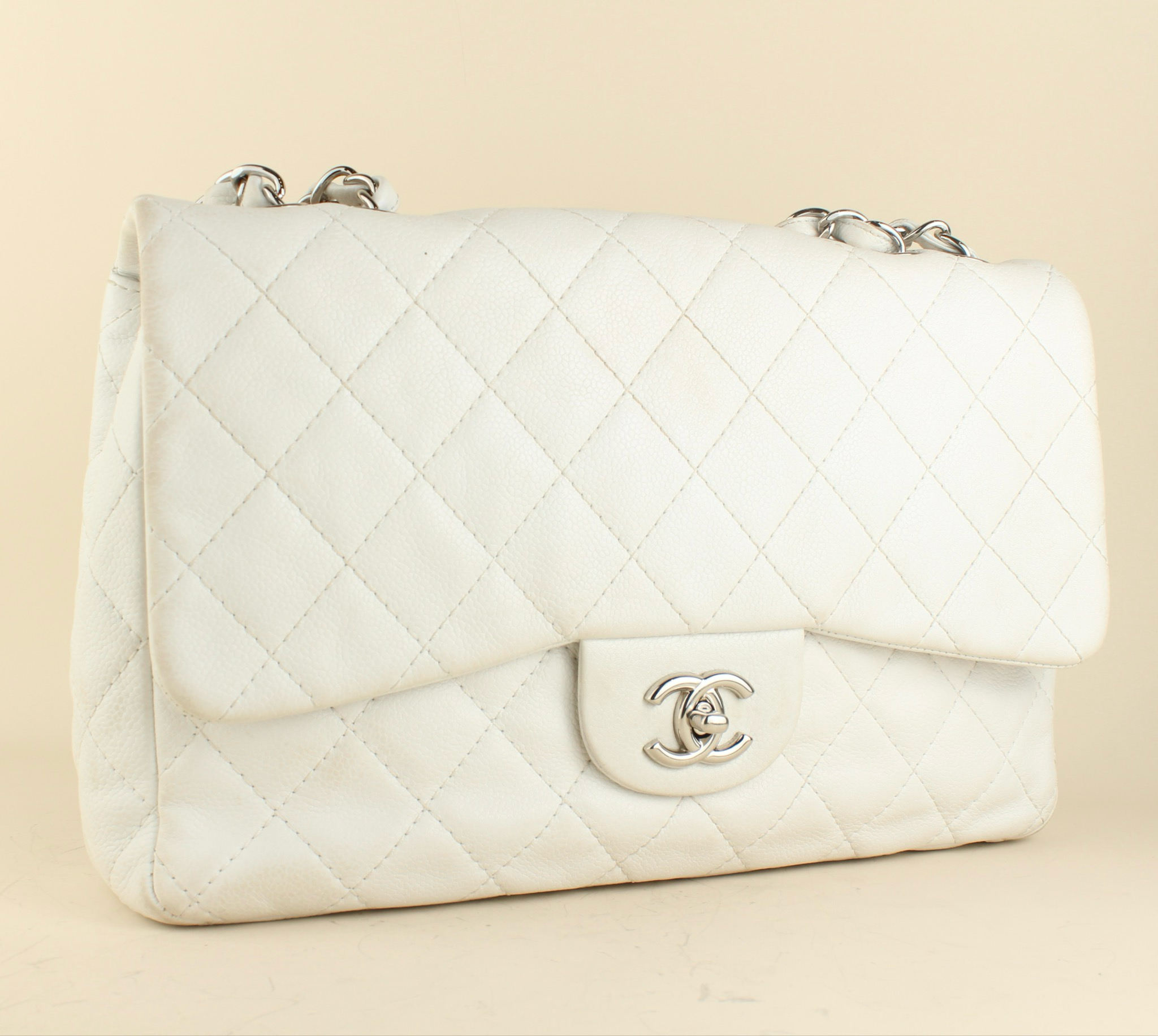 Chanel Jumbo Single Flap White