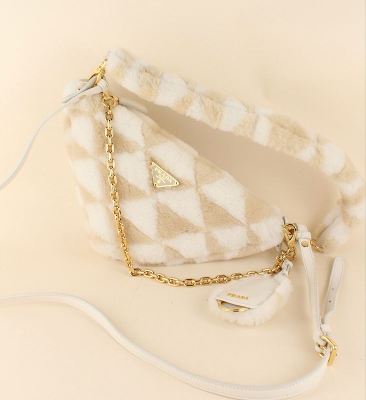 Prada Triangle Shearling Bag