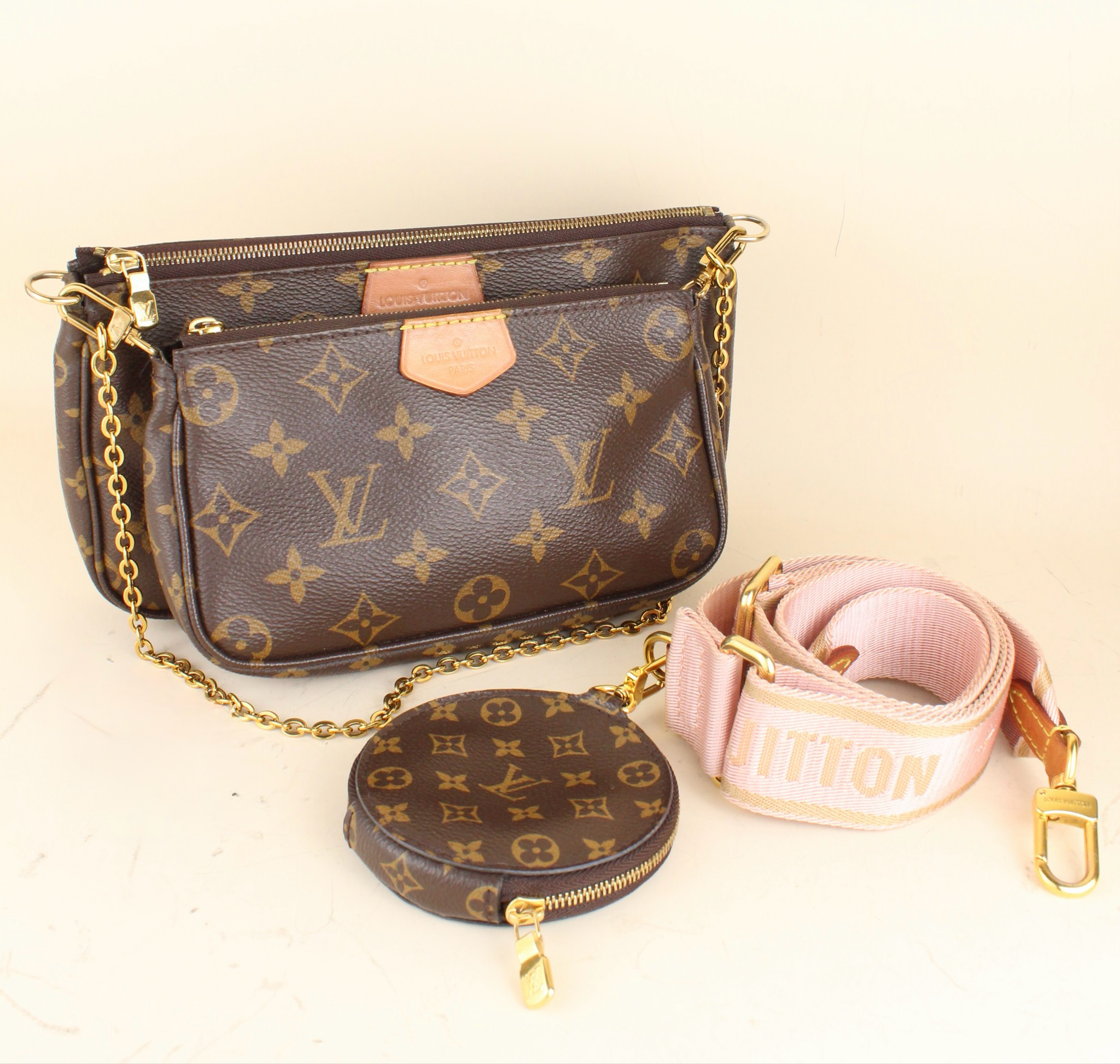 Multi Pochette Monogram Pink Strap