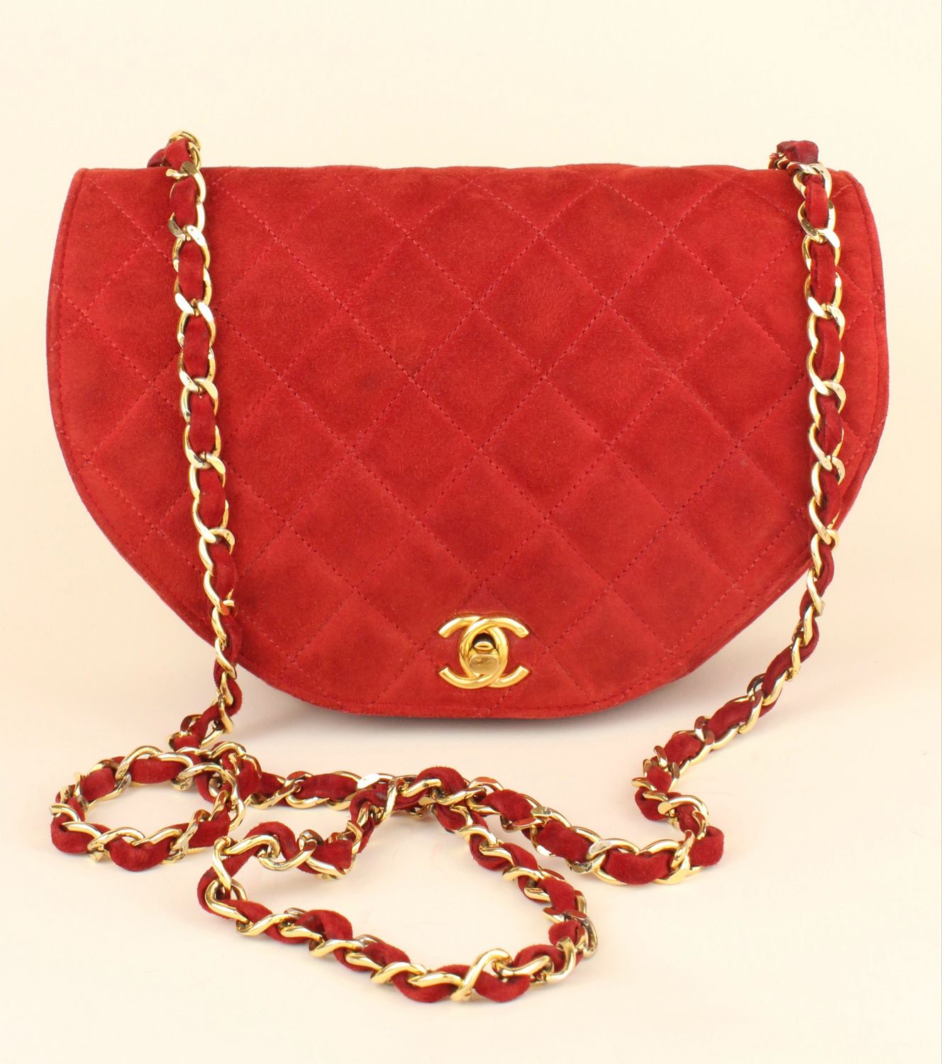 Chanel half moon red