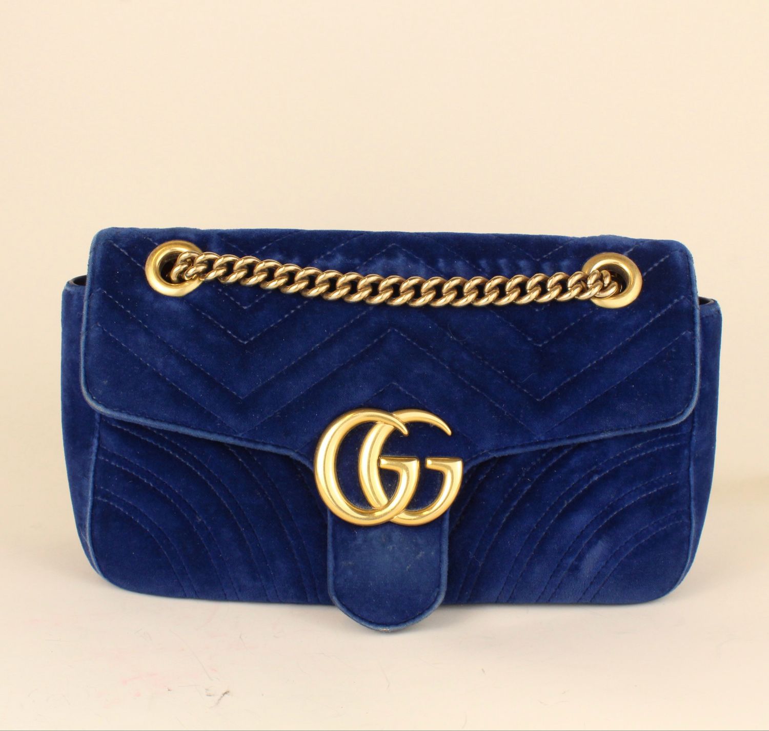 Gucci marmont blue velvet