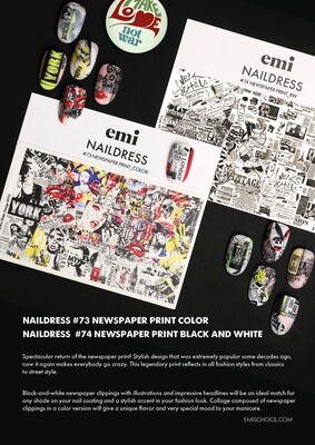 Naildress Slider Design #74 Newspaper print _bw