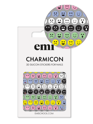 Charmicon 3D Silicone Stickers #197 Colored Smilies
