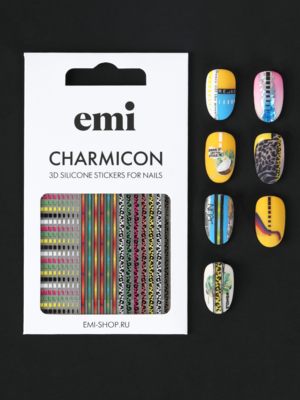 Charmicon 3D Silicone Stickers #206 Colored Lines