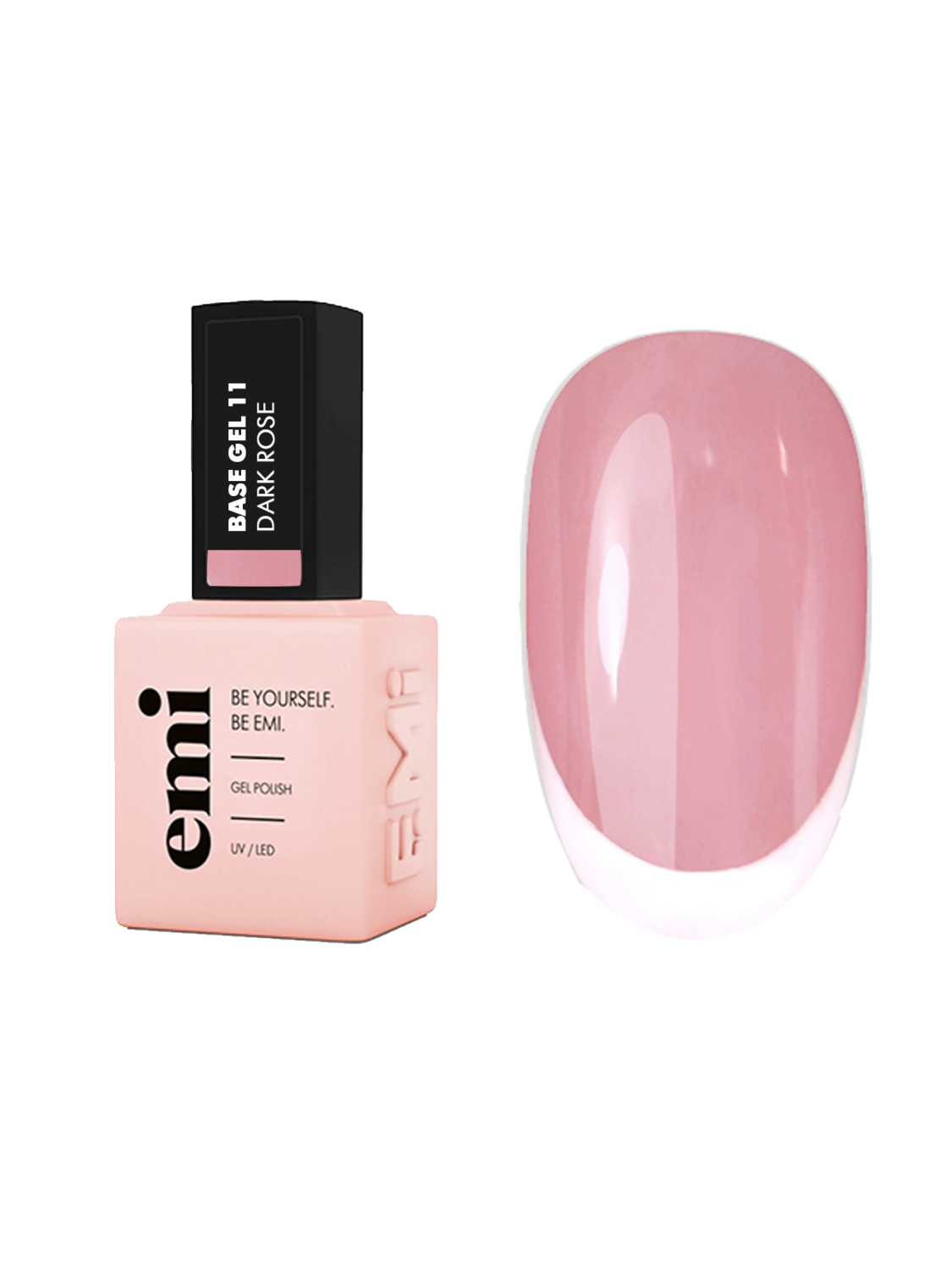 E.MiLac Base Gel Dark Rose #11, 9 ml.