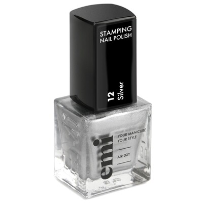 Nail Polish for Stamping #12 Silver, 9 ml.
