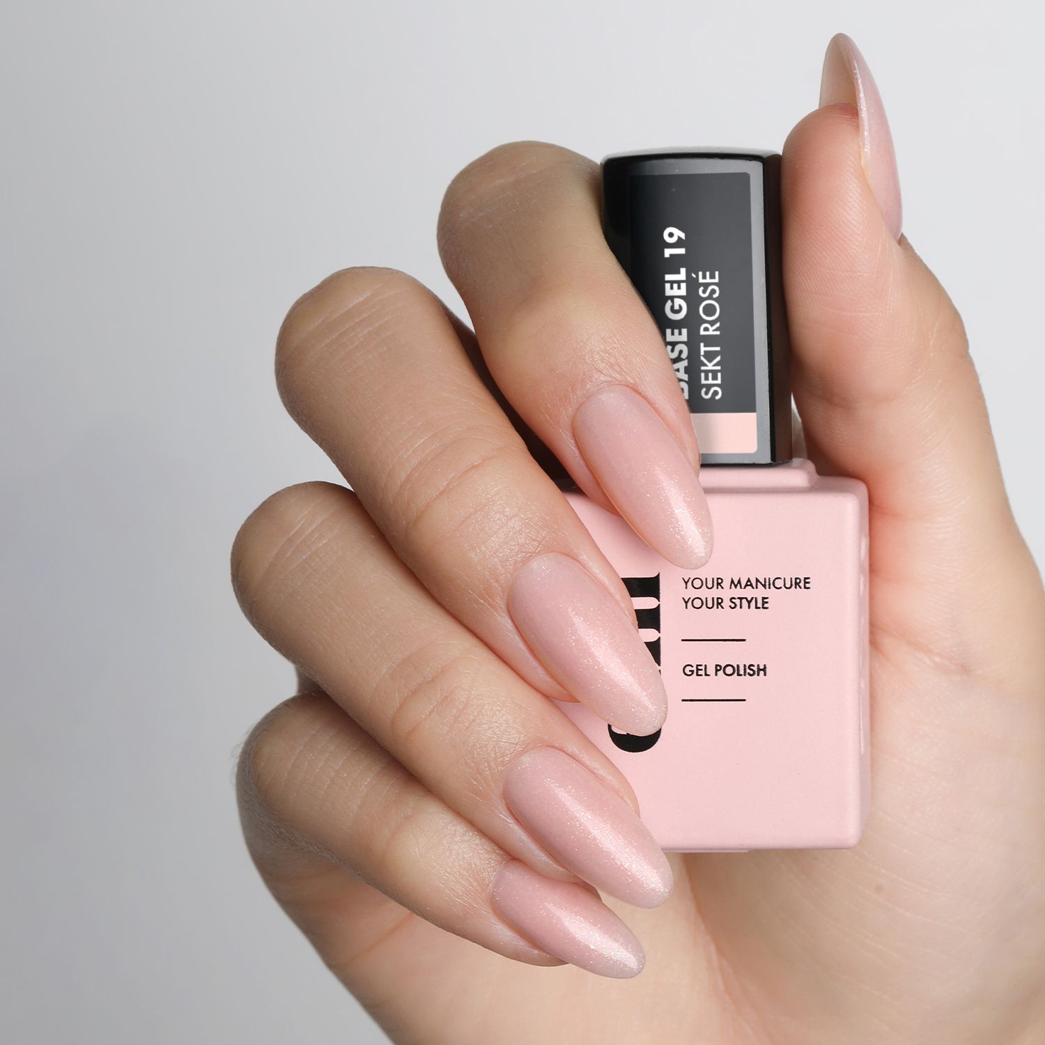 E.MiLac Base Gel Sekt Rosé #19, 15 ml.