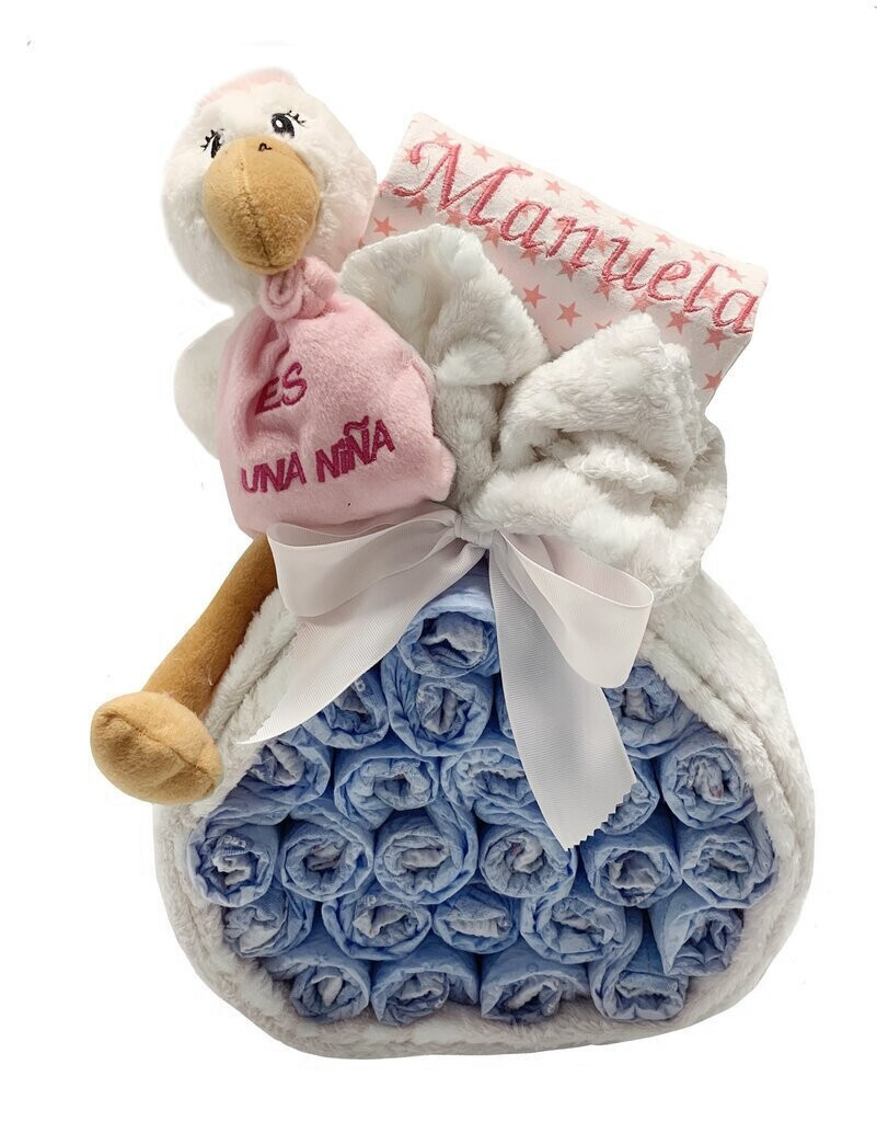 Baby cigüeña rosa