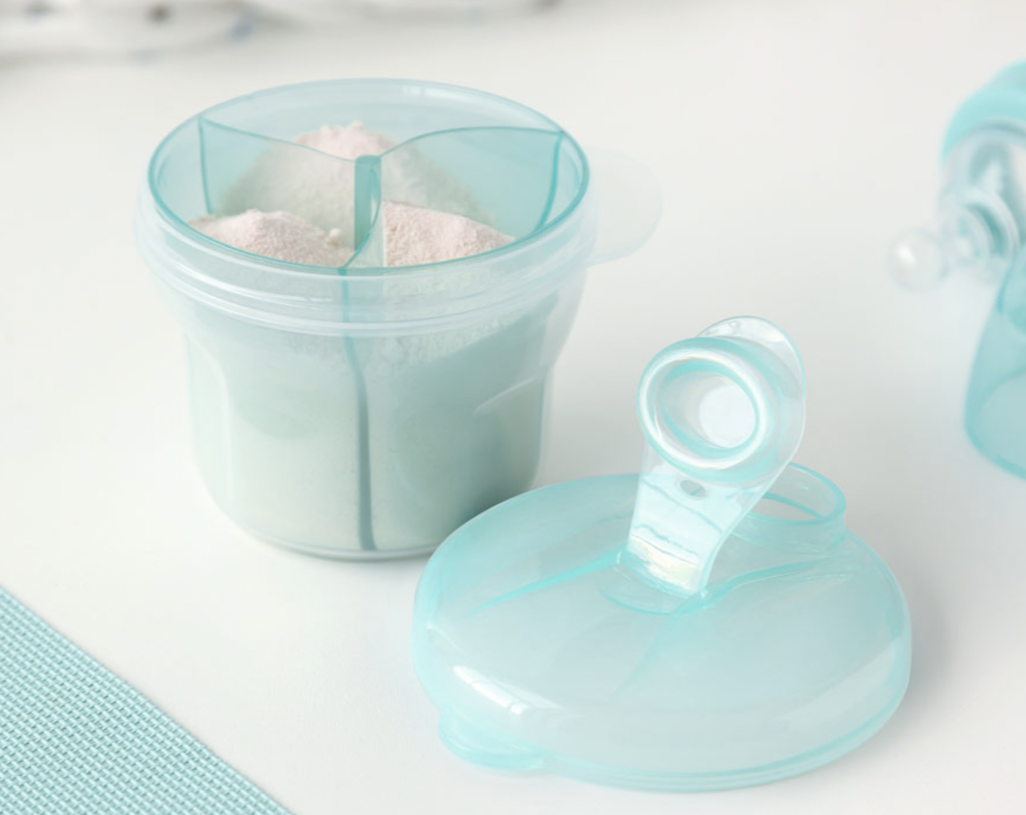 Dosificador leche en polvo azul