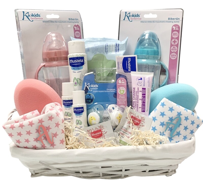 Cesta regalo bebé gemelar Cesta regalo bebé gemelar