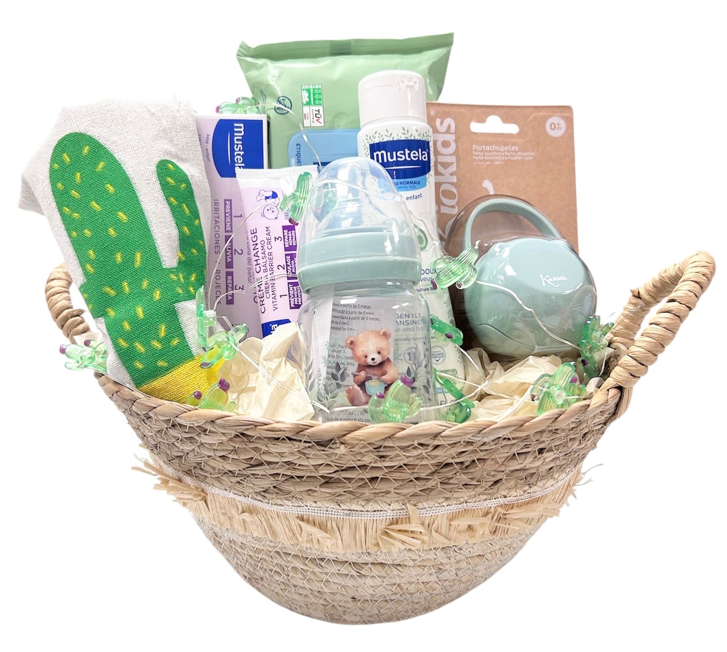 Canastilla regalo bebé cactus