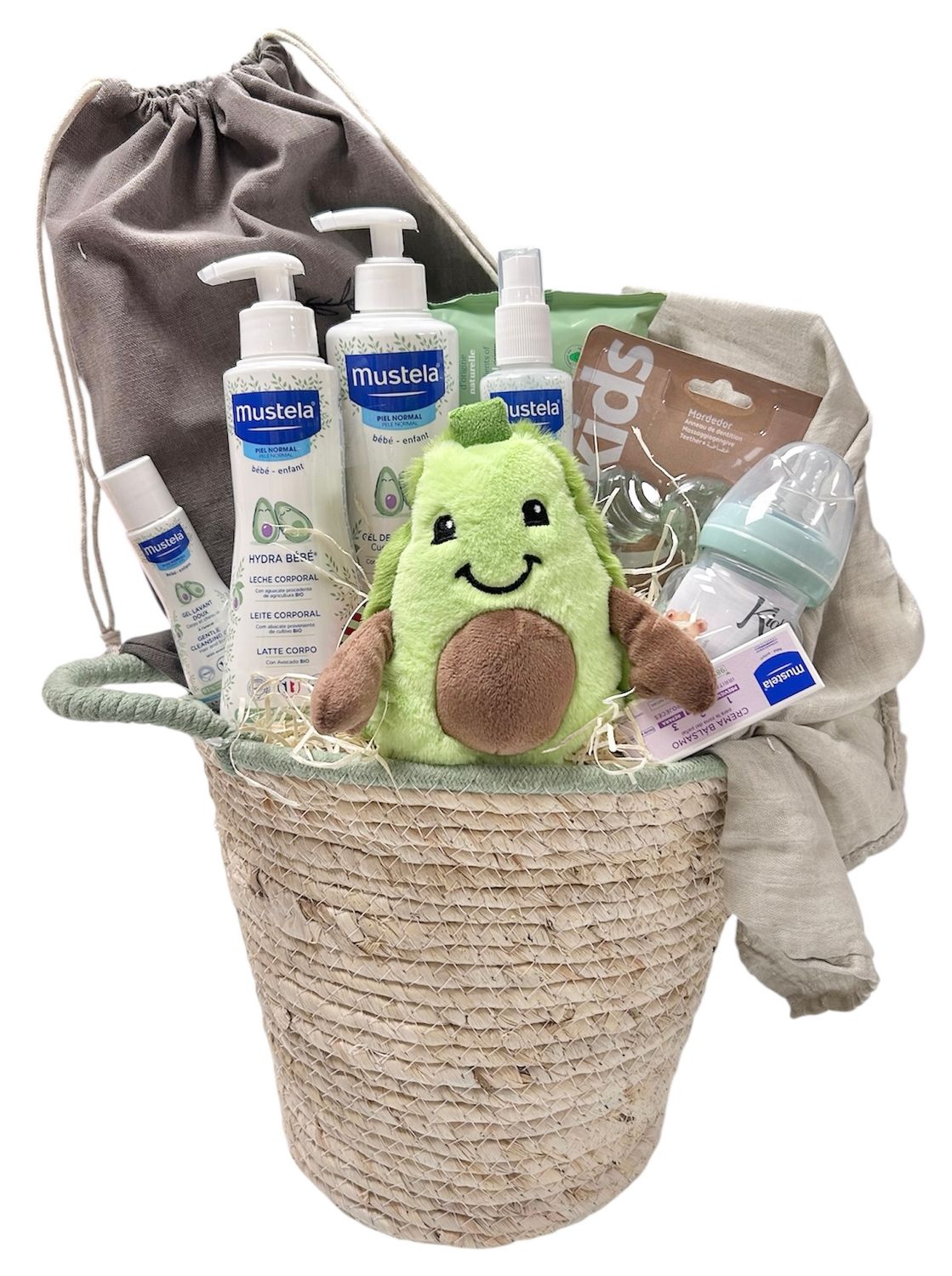 Canastilla regalo bebé aguacate lover