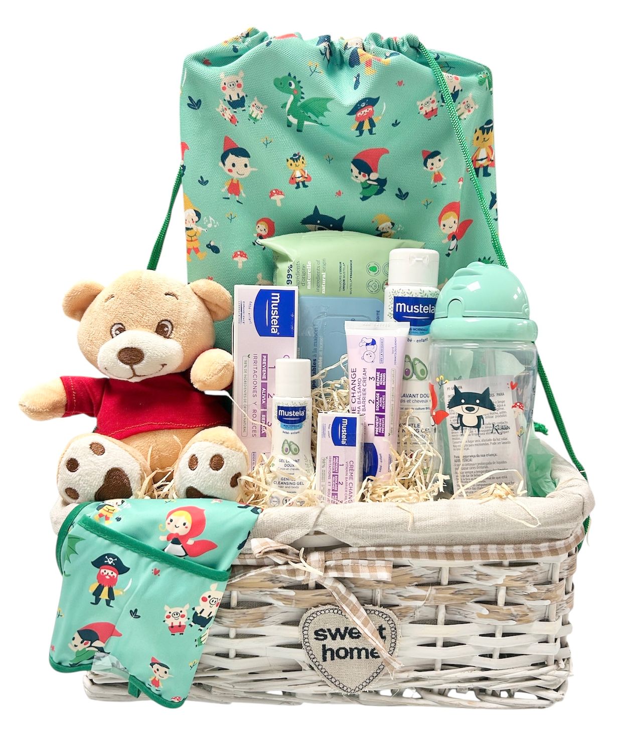 Cesta regalo nacimiento bebé cuentos