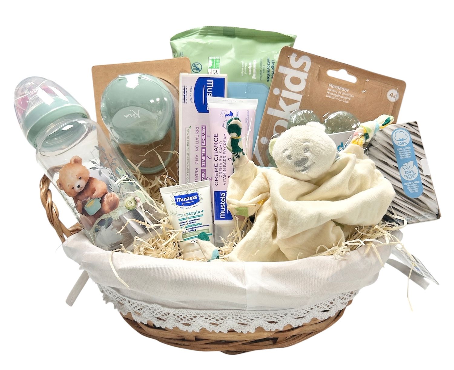 Cesta regalo bebé esenciales Cesta regalo bebé esenciales