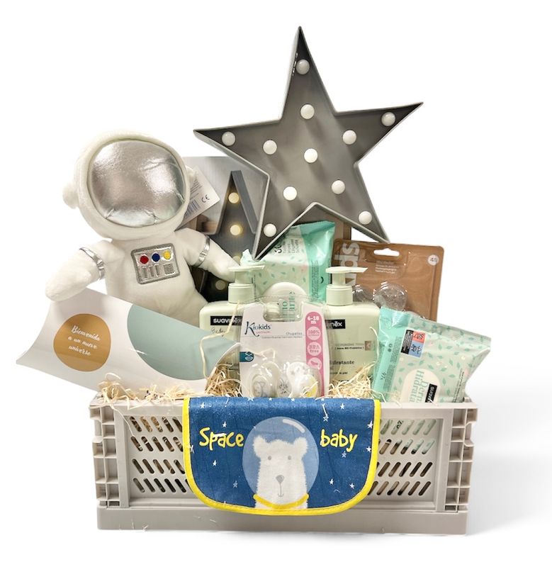 Canastilla nacimiento mi pequeño astronauta Evolucriando Canastilla nacimiento mi pequeño astronauta Evolucriando