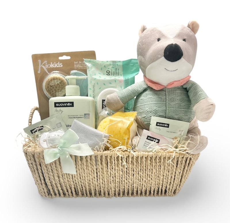 Cesta regalo bebé pequeño topo