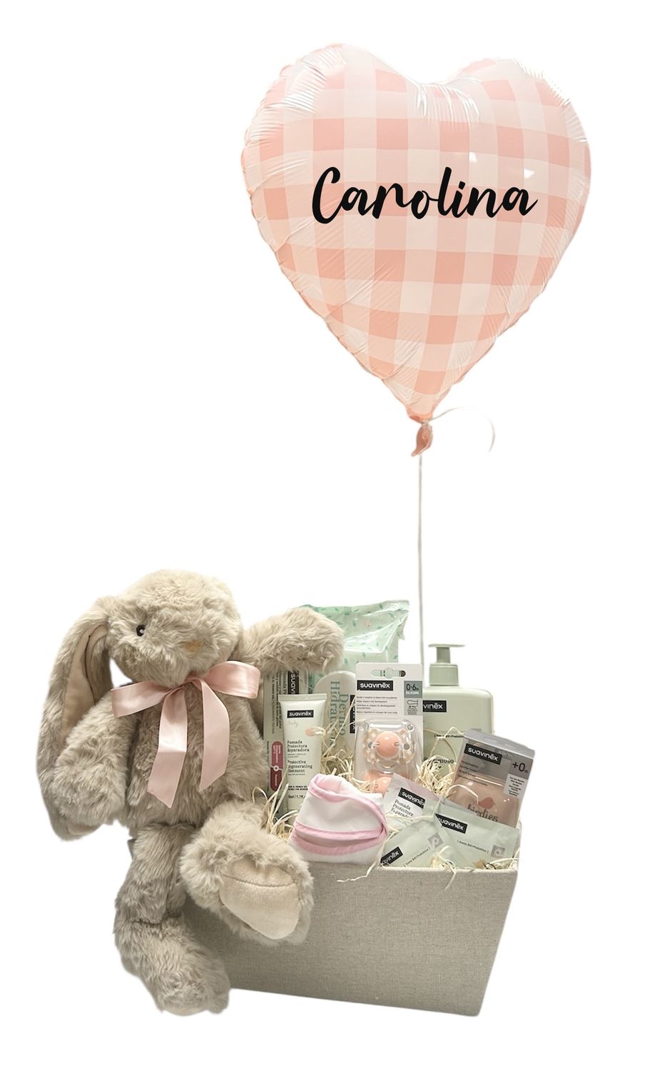 Cesta regalo bebé travesuras rosa