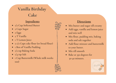 Vanilla Birthday Cake Recipe