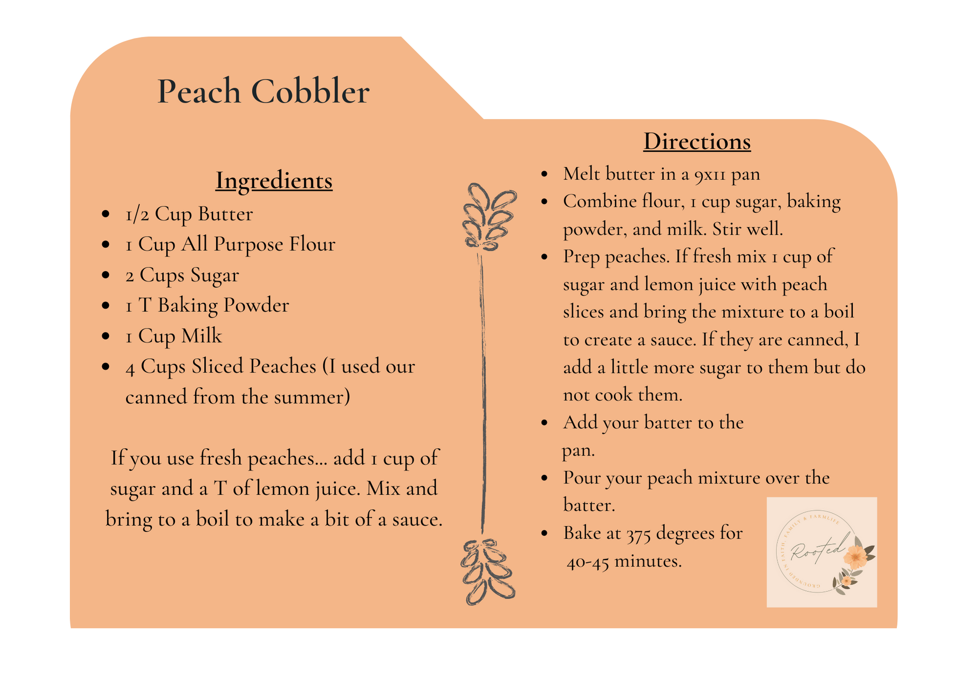 Yummy Peach Cobbler Recipe