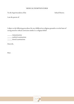 Homeschooling - Medical Exemption