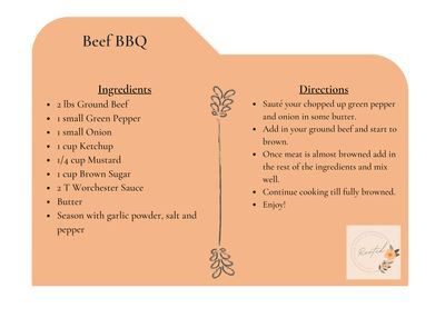 Classic Beef BBQ Recipe Card
