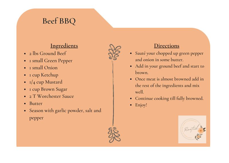 Classic Beef BBQ Recipe Card