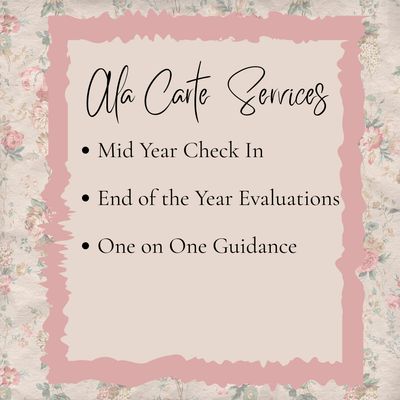 Homeschool Consultation Services - Ala Carte Option Homeschool Consultation Services - Ala Carte Option