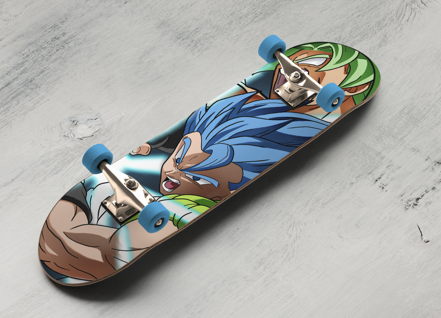 Super Sayian Blue Vegeto Custom Skateboard 8.0
