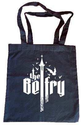 The Belfry black cotton tote bag