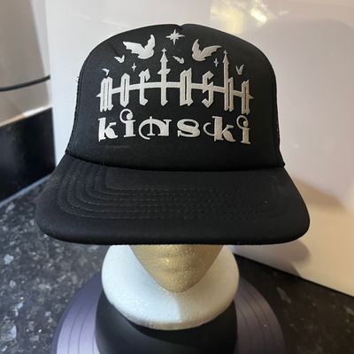 Mortasha Kinski black trucker cap