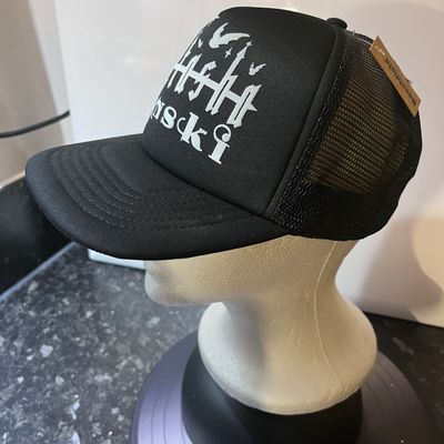 Mortasha Kinski black trucker cap