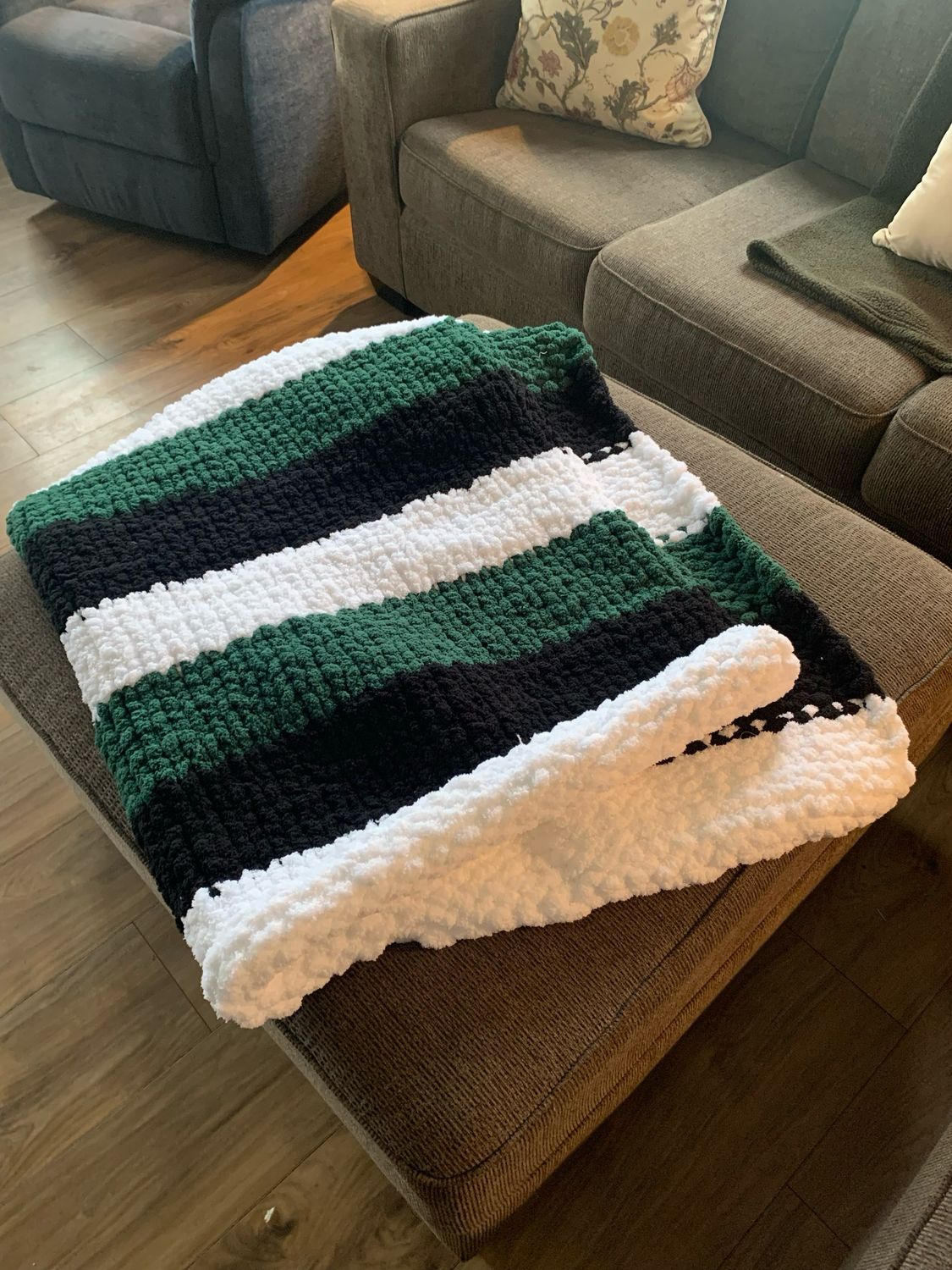 Striped Knit Throw Blanket