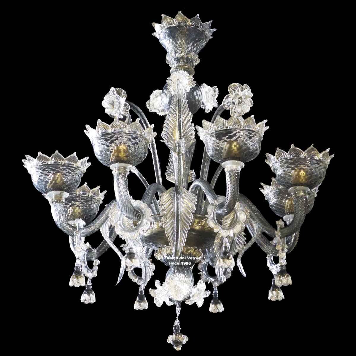"CLASSICO MAXI" Lampadario in vetro di Murano grigio