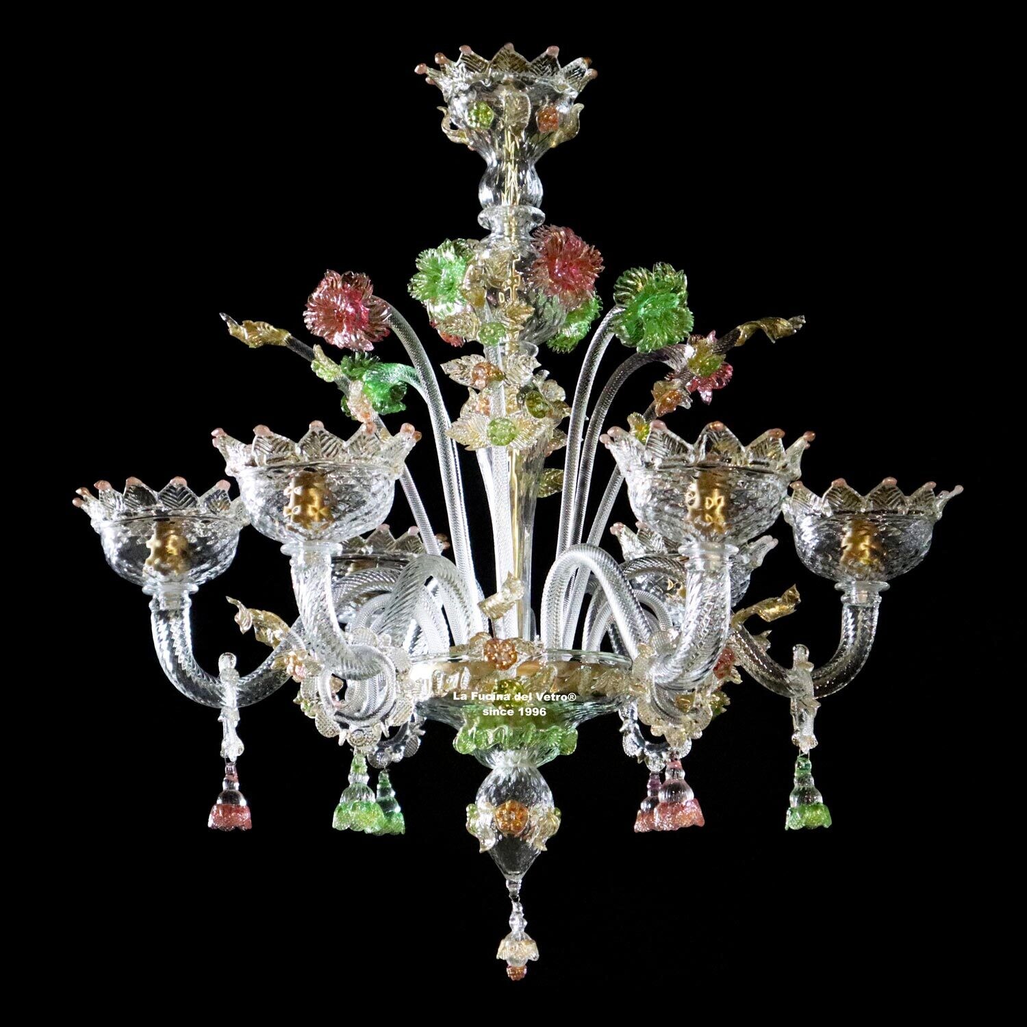 "FERRO BICOLORE" Lampadario in vetro di Murano