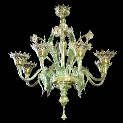 Green Murano glass chandelier 