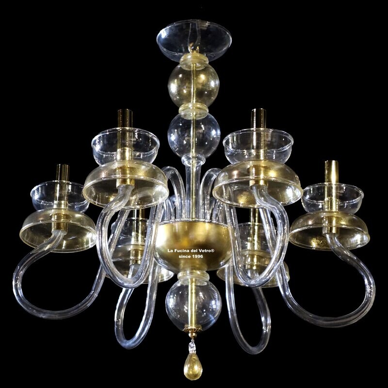 "ANGELICA" Lampadario moderno in vetro di Murano