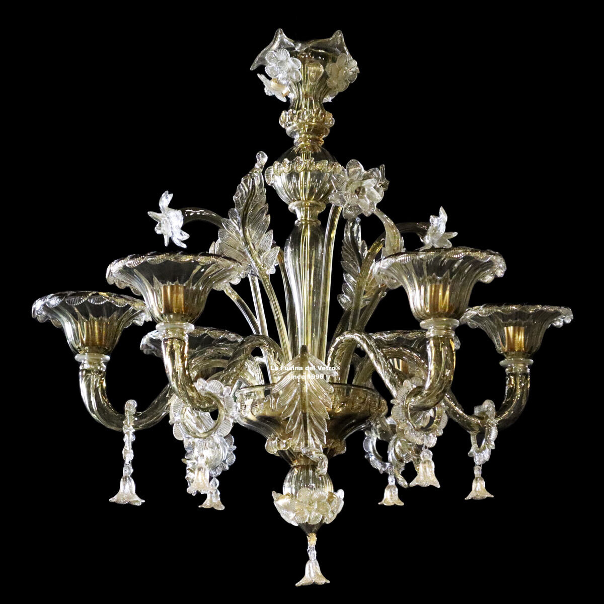"RITORTO FUME" Lampadario in vetro di Murano