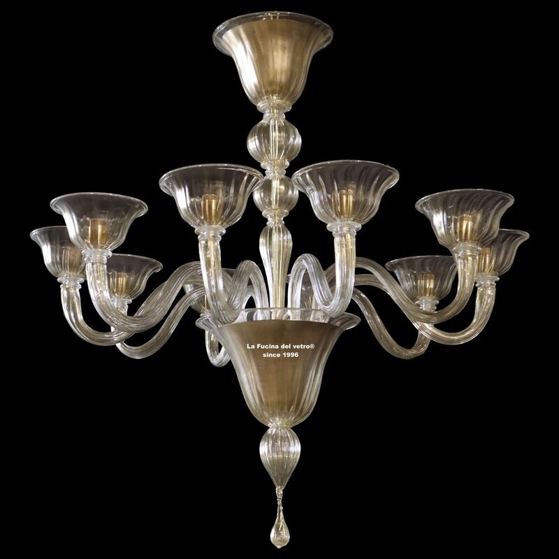 "MODERNO TUTTO ORO" Lampadario in vetro di Murano