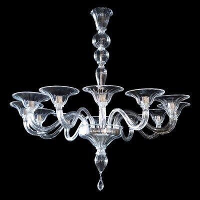 Clear Murano glass chandelier 
