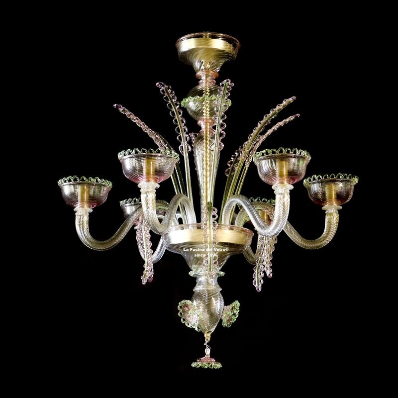"MERLETTO" Lampadario in vetro di Murano